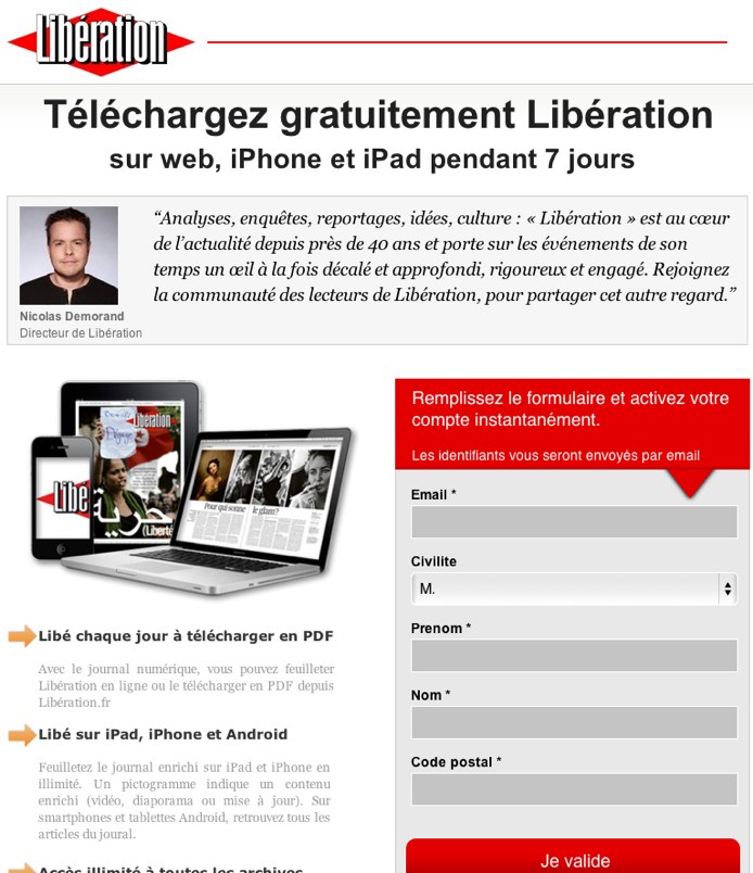 Libération, 7 jours gratuitement de lecture